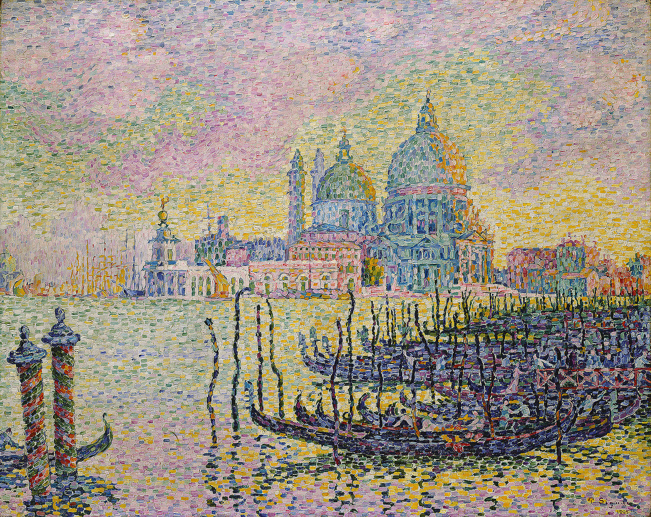 (image for) Handmade oil painting Copy paintings of famous artists Paul Signac paintings, Grand Canal, Venice - Click Image to Close